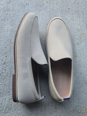Rothy's Men's Slip-On Loafers in Oatmeal with Brown Sole